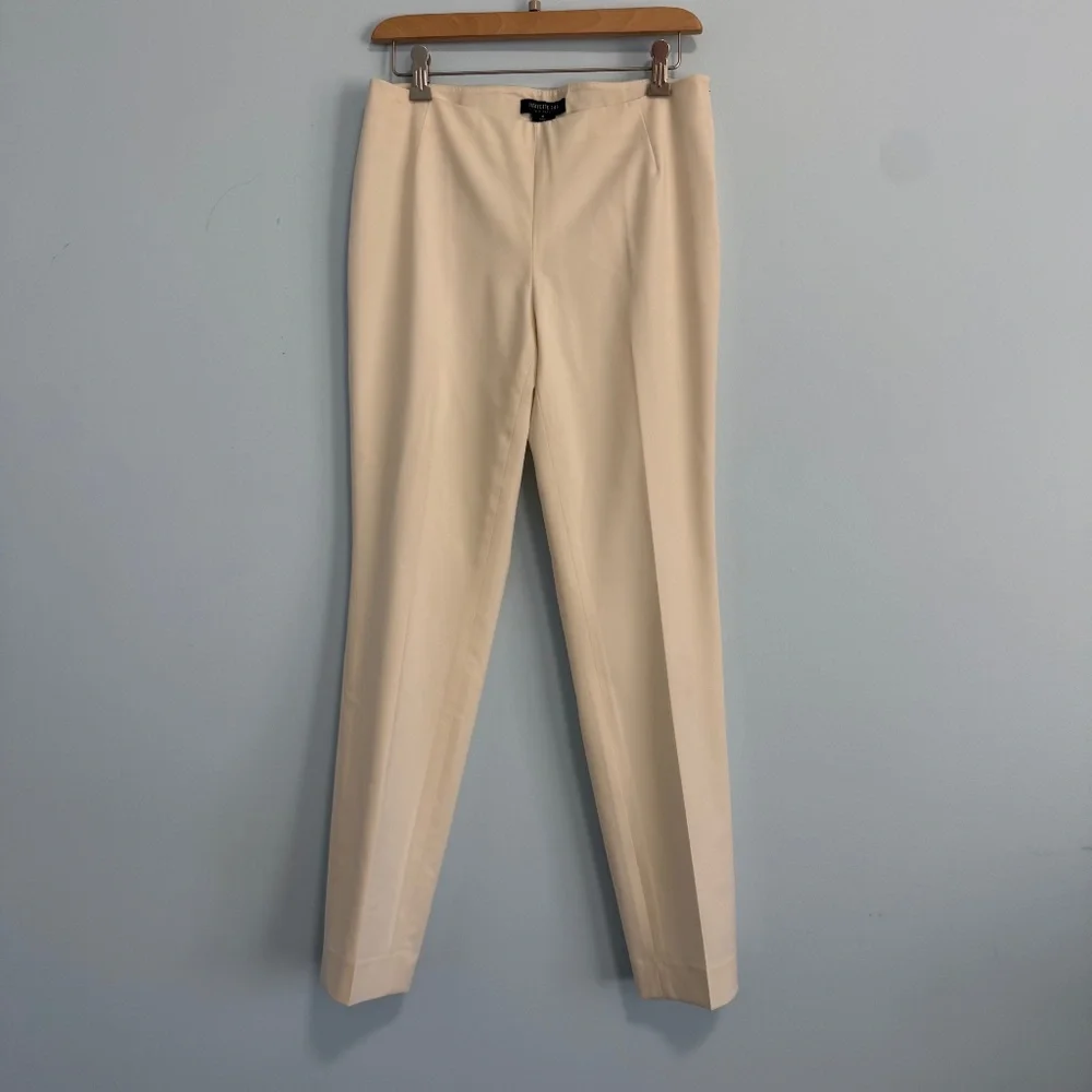 LAFAYETTE 148 NEW YORK Virgin Wool Cream Stretch‎ Trousers Pants Size 4